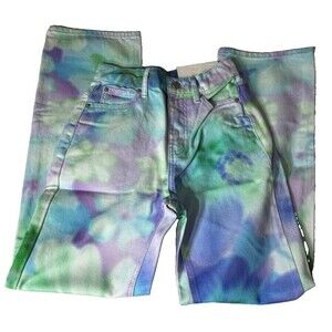 BDG Urban Outfitters Cowboy Jean 24 Botanical Tie Dye High Rise NWT Wide Leg